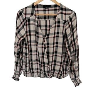 Sanctuary Plaid Cori Long Sleeve Top Size Medium